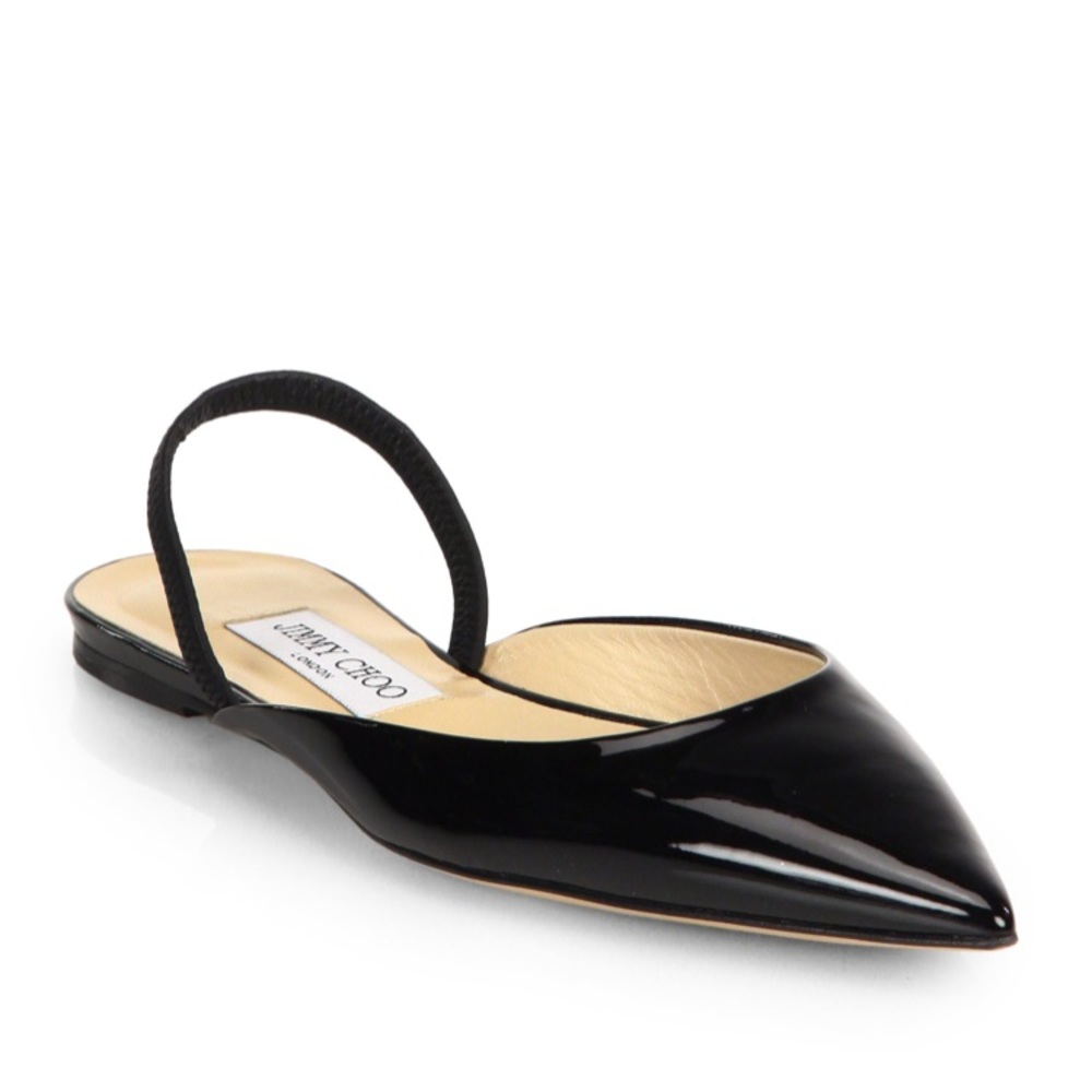 EUC Jimmy Choo patent slingback ballet flats